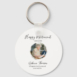 Chaveiro Happy retirement year name circle photo retired