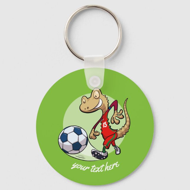 Chaveiro Happy Soccer Star Gecko Kicking Futebol Cartoon (Frente)