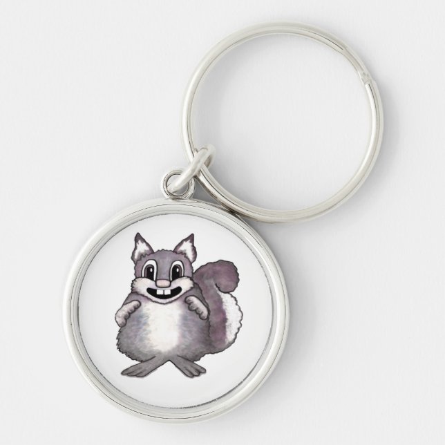 Chaveiro Happy Squirrel Cartoon Drawing  (Frente)