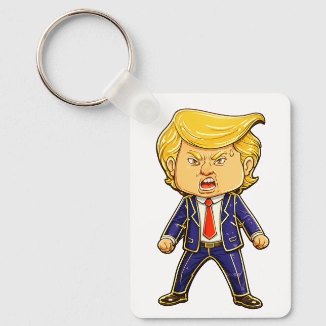 Chaveiro Happy Trump Lapel Pin Chibi Cartoon Funny Meme Pop (Frente)