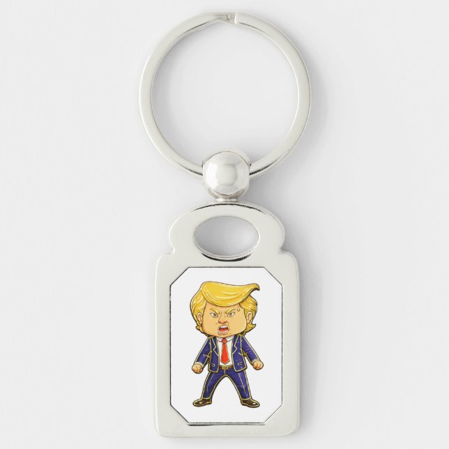Chaveiro Happy Trump Lapel Pin Chibi Cartoon Funny Meme Pop (Frente)