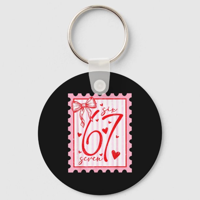 Chaveiro Happy Valentine’s Day 67 Meme Hearts Coquette Bow  (Frente)