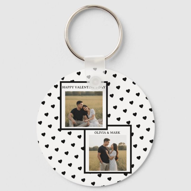 Chaveiro Happy Valentine’s Day Keychain Black Heart Custom  (Frente)