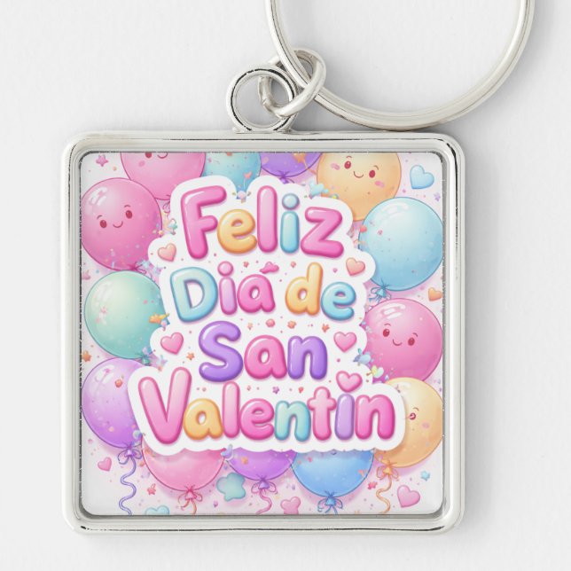 Chaveiro “Happy Valentine’s Day” Keychain – Romantic Gift (Frente)