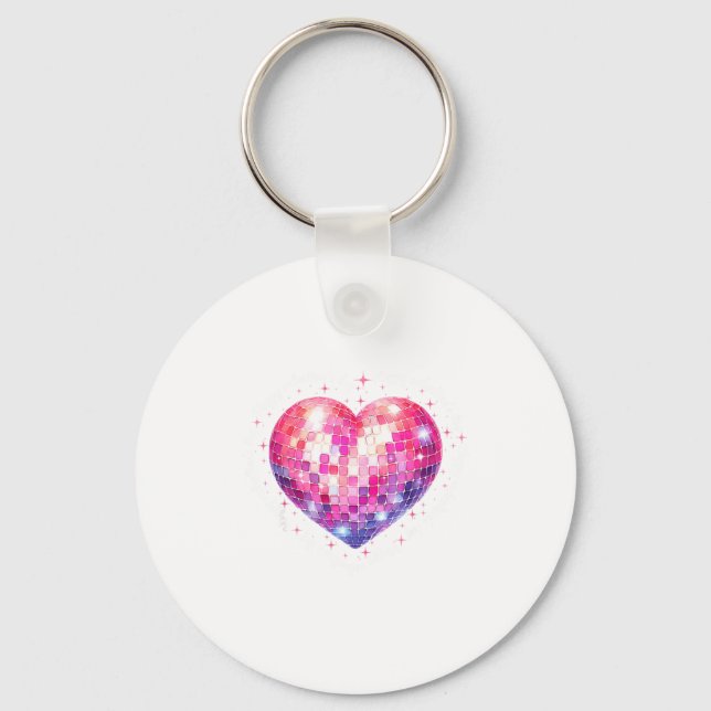 Chaveiro Happy Valentine's Day Coquette Nk Disco Ball Heart (Frente)