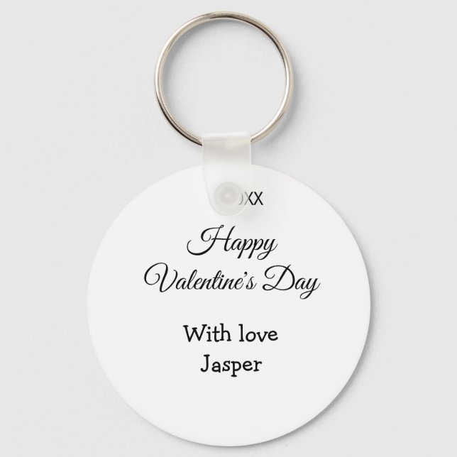 Chaveiro Happy Valentine's day name love simple year stylis (Frente)