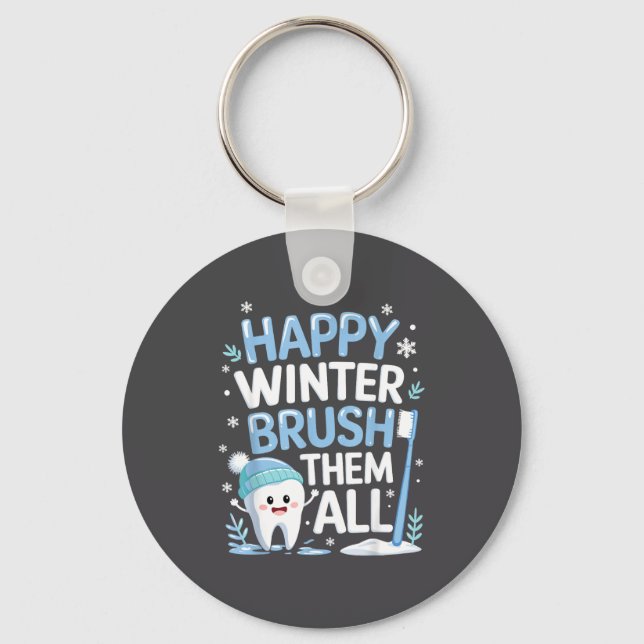 Chaveiro Happy Winter Bruhem All Teeth Dental Dentist Chris (Frente)
