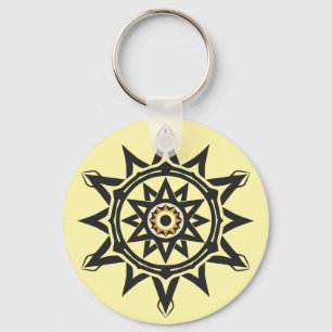 Chaveiro Harmonia Eterna Mandala - Geometria divina em Dour