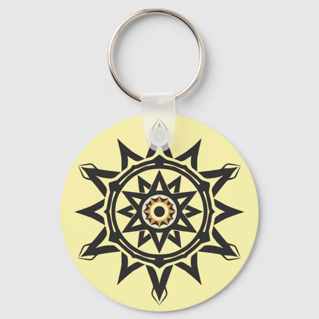 Chaveiro Harmonia Eterna Mandala - Geometria divina em Dour (Frente)