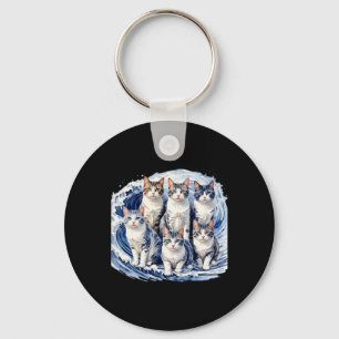 Chaveiro Harris Blue Cats Wave - Engraçado Para Proprietári