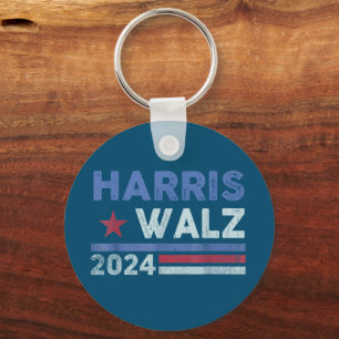 Chaveiro Harris Waltz 2024 Eleição Kamala Harris Marinho Az