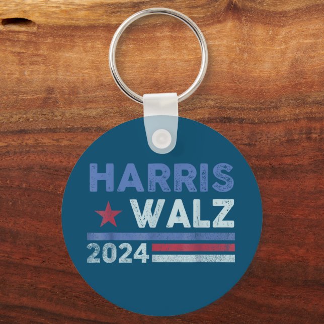 Chaveiro Harris Waltz 2024 Eleição Kamala Harris Marinho Az (Frente)