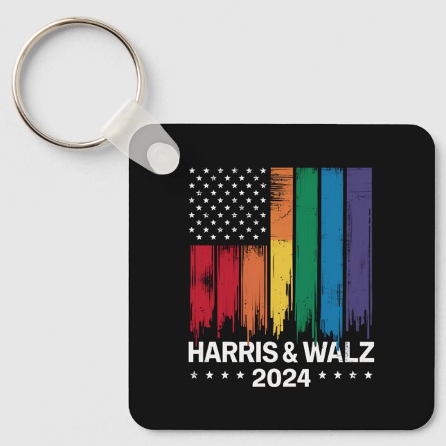 Chaveiro Harris Waltz 2024 Gay eleitoral Tim Waltz LGBTQ (Frente)