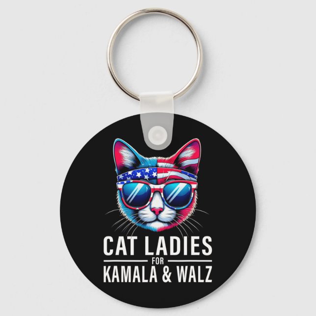 Chaveiro Harris Waltz Cat Lady Harris Waltz 2024 Kamala Har (Frente)