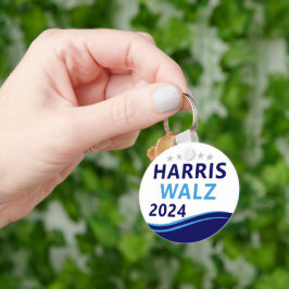 Chaveiro Harris Walz 2024 para Presidente Blue Wave