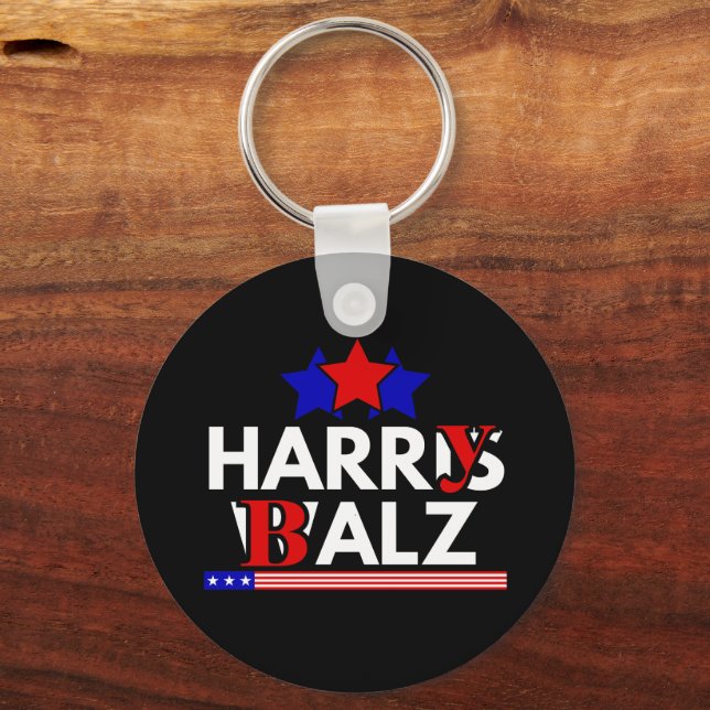 Chaveiro Harris Walz 24 Harry Balz 2024 Meme Democratic (Frente)