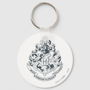 Chaveiro Harry Potter   Hogwarts Crest - Black and White