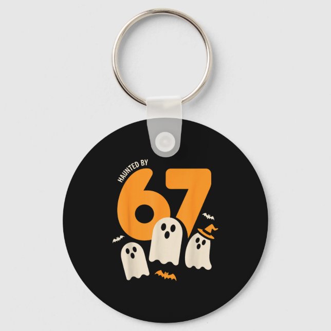 Chaveiro Haunted By 67 Funny Halloween Meme Design  (Frente)