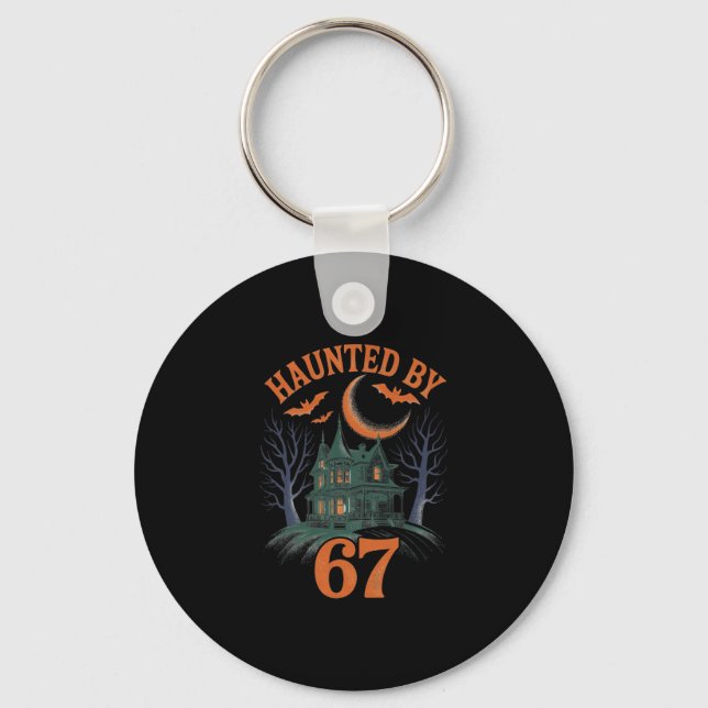 Chaveiro Haunted Halloween Skeleton Haunted Six Seven Numbe (Frente)