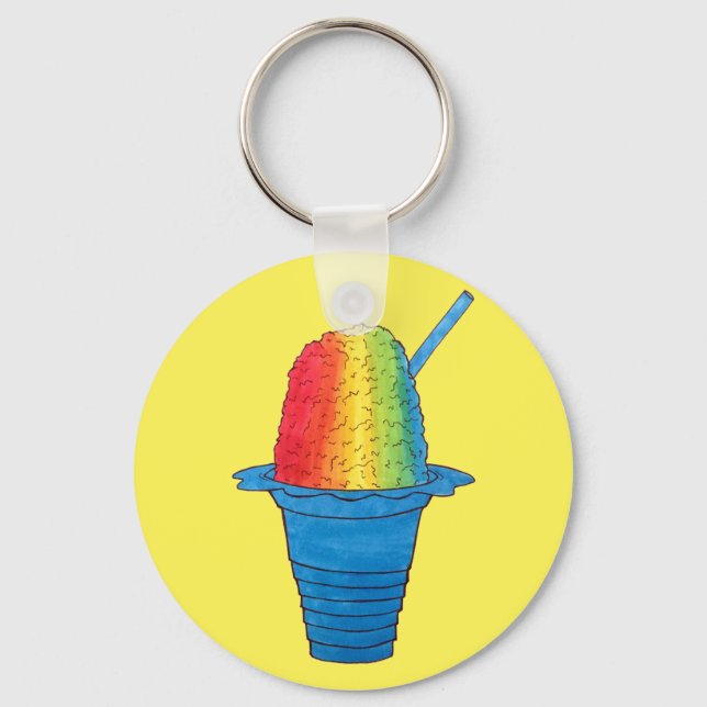 Chaveiro Havaiano Rainbow Shave Ice Frozen Dessert Hawaii (Frente)