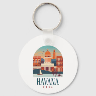 Chaveiro Havana Cuba Island Vintage - Cidade Retroativa Mín