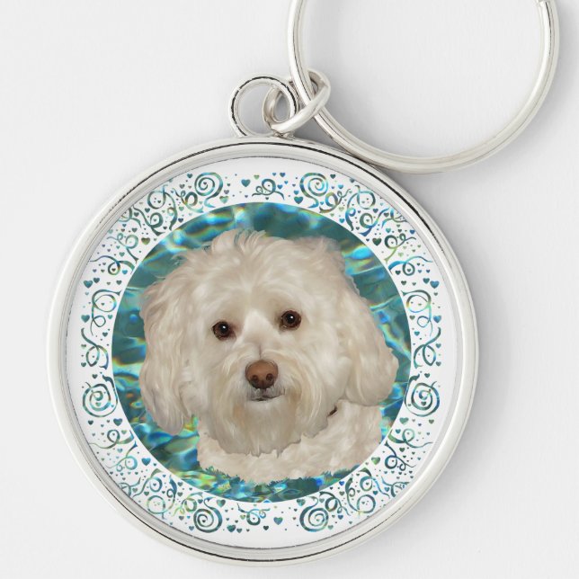 Chaveiro Havanese em Água Turquesa (Frente)