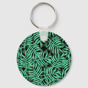 Chaveiro Hawaiai Exótica Palma Tropical Folha Turquesa Negr