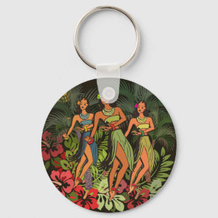 Chaveiro Hawaii Aloha Palm Hula Art Design