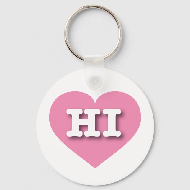 Chaveiro Hawaii Solid Pink Heart - Big Love (Frente)