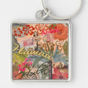 Chaveiro Hawaii Vintage Colorful Tropical