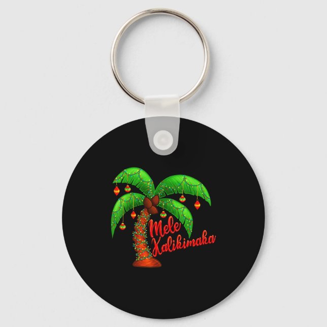 Chaveiro Hawaiian Christmas Mele Kalikimaka Coconut Tree  (Frente)