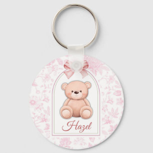 Chaveiro Hazel   Design de Enfermeiro de Urso Rosa Personal