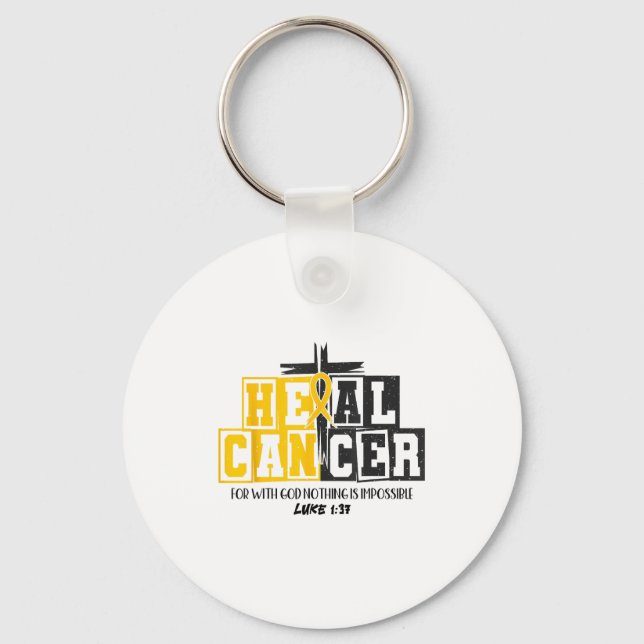 Chaveiro Heal Cancer Childhood Cancer Awareness God Christi (Frente)