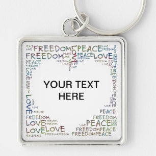 Chaveiro HEART - Amor Liberdade de Paz + seu texto