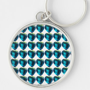 Chaveiro Heart Aquamarine, Blue