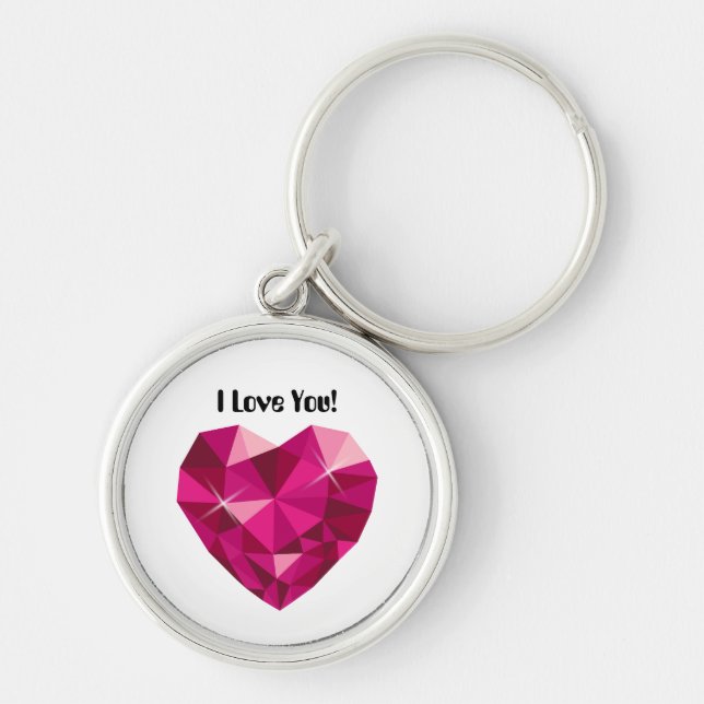 Chaveiro Heart Gemstone I Love You (Frente)