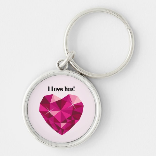 Chaveiro Heart Gemstone I Love You (Frente)