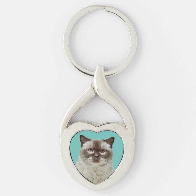 Chaveiro Heart Keychain & British Shorthair Cat (Frente)