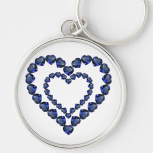 Chaveiro Heart Sapphire Gemstone