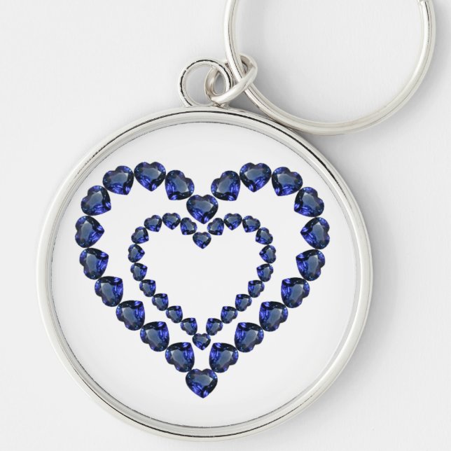 Chaveiro Heart Sapphire Gemstone (Frente)