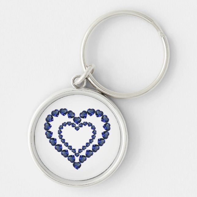 Chaveiro Heart Sapphire Gemstone (Frente)