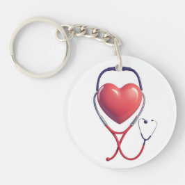 Chaveiro Heart & Stethoscope Keychain | Gift for Nurses & D