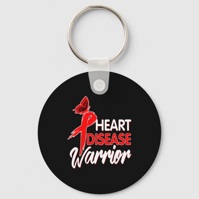 Chaveiro Heart Warrior Shirts Ribbon Red Heart Disease Awar (Frente)