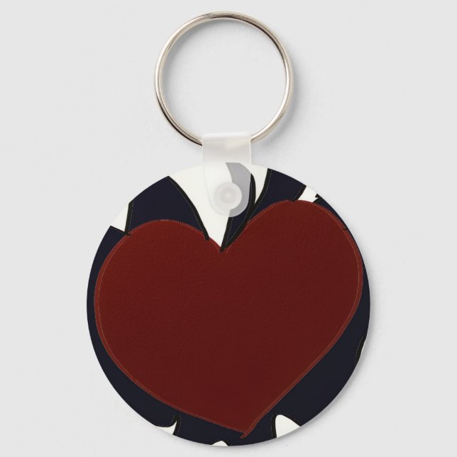 Chaveiro Heart with Black Flames Keychain (Frente)