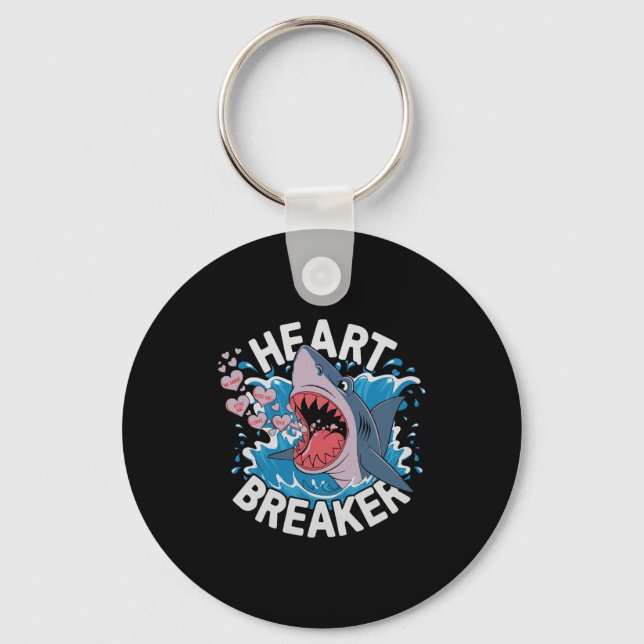 Chaveiro Heartbreaker Shark Cute Funny Love Design For Vale (Frente)