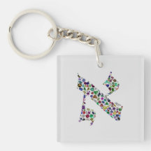 Hebraico - Letra ALEF feita com Gemstones