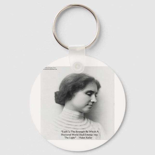 Chaveiro Helen Keller "Fé/Força" Wisdom cita presentes (Frente)
