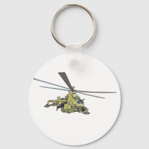 Chaveiro Helicóptero de desenho "Hind"