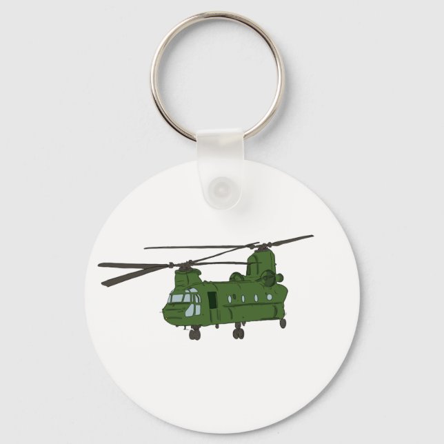 Chaveiro Helicóptero Militar Verde CH-47 Chinook (Frente)
