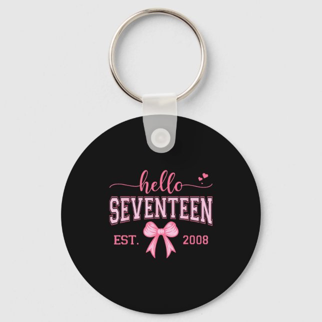 Chaveiro Hello Seventeen Est 2008 Coquette Bow 17th Birthda (Frente)